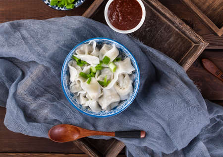 Chinese traditional snack gourmet wontonの写真素材