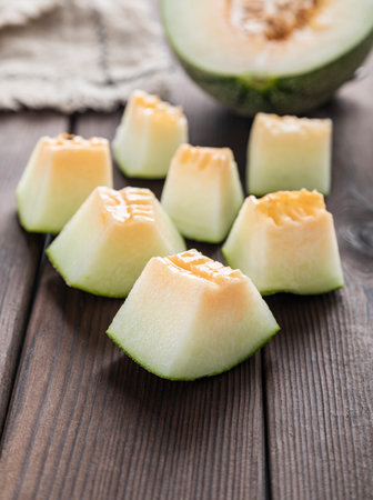 fresh fruit cantaloupeの写真素材