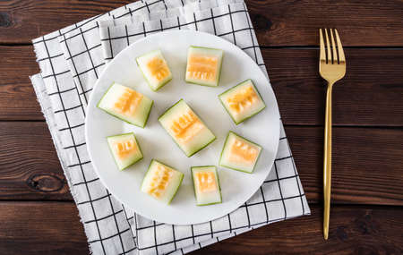 fresh fruit cantaloupeの写真素材