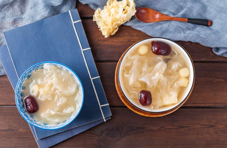 Nourishing Red Date Tremella and Lotus Seed Soupの写真素材