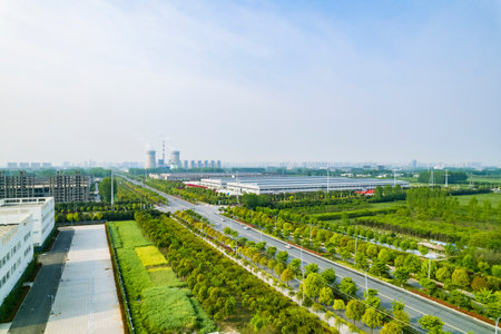 Urban greening scenery in Zhumadian Cityの写真素材