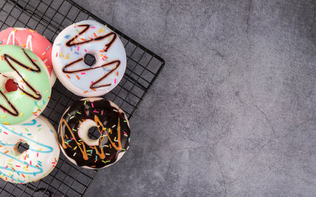 Colorful Donut Dessert Cakeの写真素材