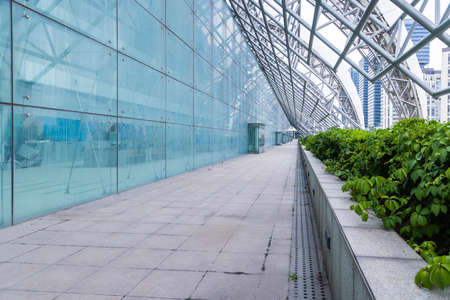 Empty bright outdoor urban vacant lotの写真素材