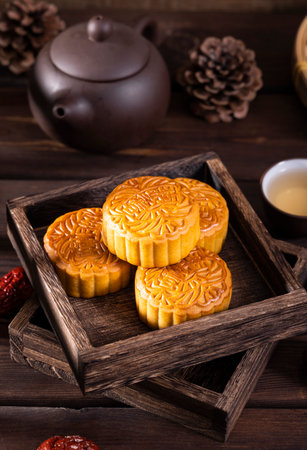 Chinese traditional festival Mid-Autumn Festival gourmet moon cakes