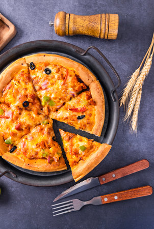 western food pizza shotの写真素材