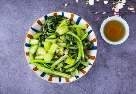 Korean food Stir-fried Bok Choy, stir-fried vegetablesの写真素材