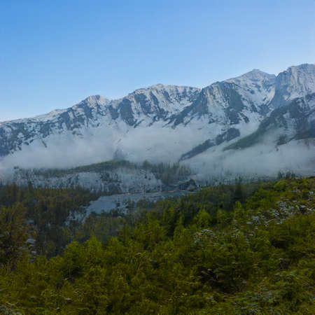 AI generated landscape of mountain with snow