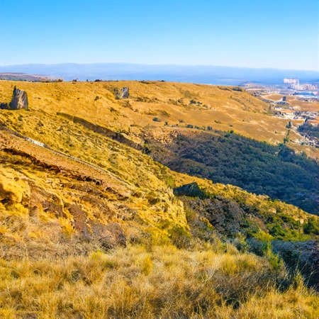 AI generated view of dry land in a sunny day