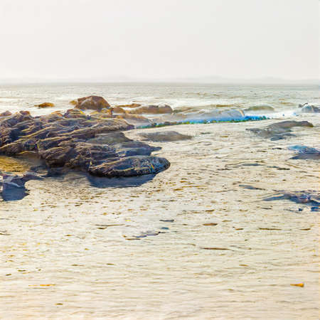 AI generated landscape with water and rocks