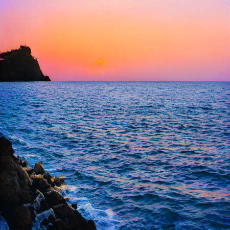 Scenic AI generated sea view