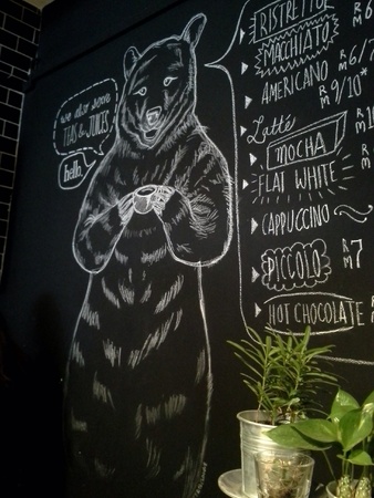 Interesting mural in a coffee shopの素材