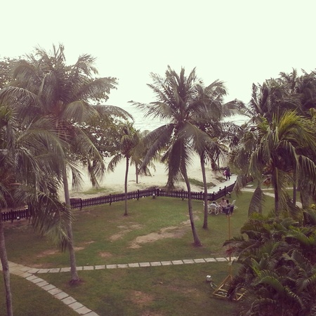 Beachside landscape at resort の素材