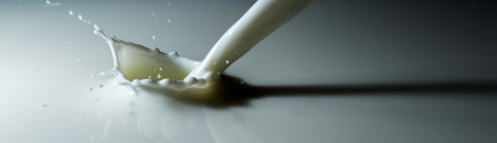 stream pouring milk splash splashing into the milk with beautiful circles