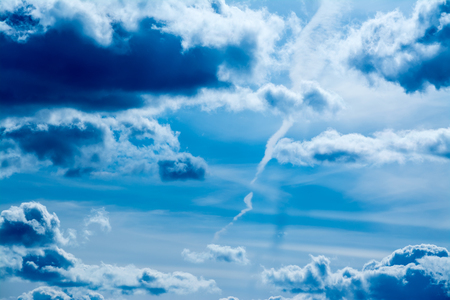 Blue sky with clouds backgroundの写真素材