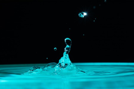 Drop of water background, ripple water textureの写真素材