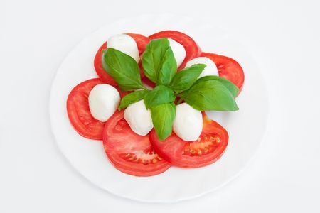 Tomatoes with mozzarellaの写真素材