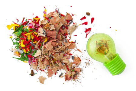 Shavings and sharpenerの写真素材
