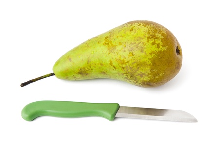 Pear and knifeの写真素材