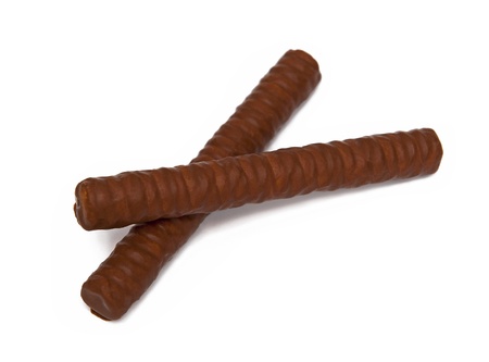 Two chocolate rollsの写真素材