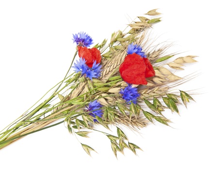 Bouquet of flowers and cerealsの写真素材