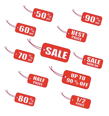 Red sale labelsのイラスト素材