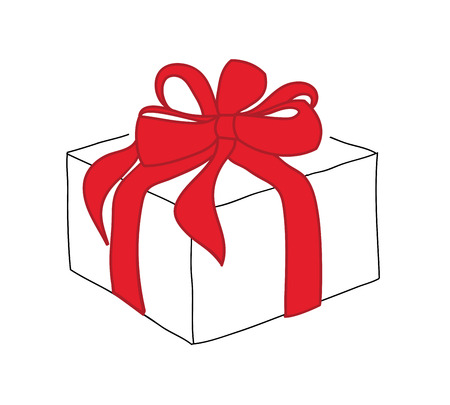 Gift with red ribbonのイラスト素材