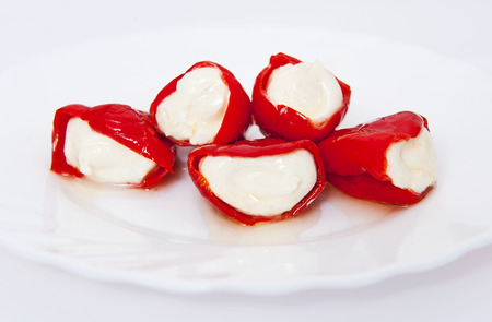 Peppers stuffed with cheeseの写真素材