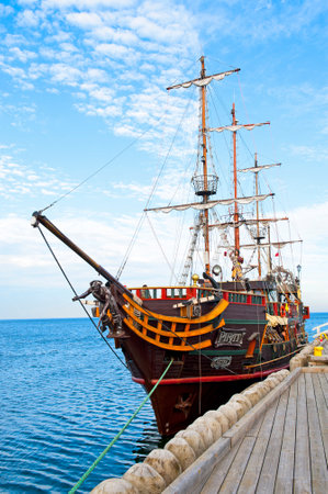 SOPOT, POLAND - OCTOBER 19: Pirate tourist ship on October 19, 2014 in Sopotのeditorial素材