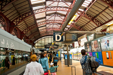 COPENHAGEN, DENMARK - JUNE 30: Central railway station on June 30, 2014 in Copenhagenのeditorial素材