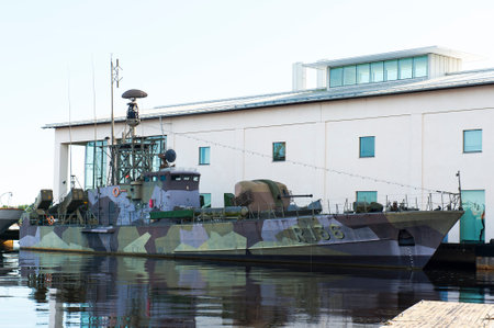 KARLSKRONA, SWEDEN - SEPTEMBER 17:  HMS Vastervik R136  in Marinmuseum on September 17, 2011 in Karlskronaのeditorial素材