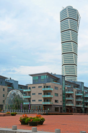 MALMO, SWEDEN - JUNE 29: Turning Torso on June 29, 2014 in Malmo.のeditorial素材