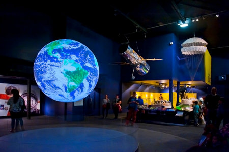 LONDON, ENGLAND - MAY 31: The Earth video display in the Science Museum in London on May 31, 2015 in Londonのeditorial素材