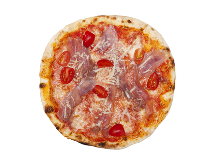 Pizza isolated on the white backgroundの写真素材