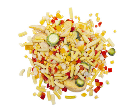 Frozen vegetables isolated on the white backgroundの写真素材