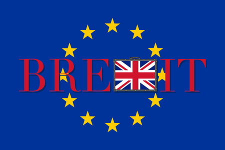 Brexit vector illustration isolated on blue backgroundのイラスト素材