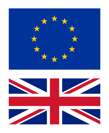 EU and UK flags vector illustrationのイラスト素材