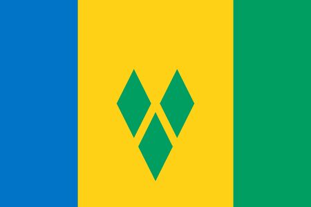 Flag of Saint Vincent and the Grenadines vector illustrationのイラスト素材
