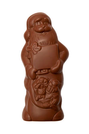 Chocolate Santa Claus isolated on the white backgroundの写真素材