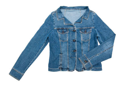 Denim jacket isolated on the white backgroundの写真素材