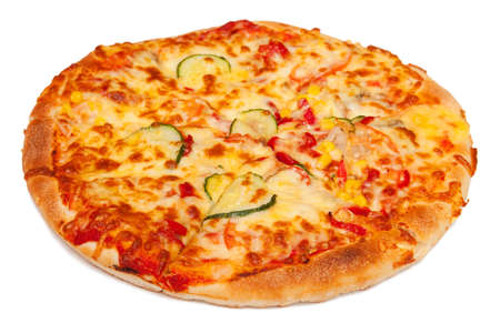 Pizza isolated on white backgroundの写真素材