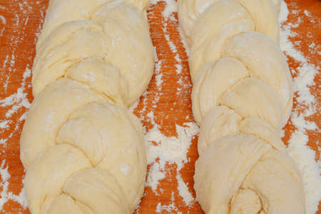 Top view of yeast twists