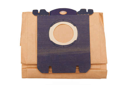 Top view of paper bag on the white backgroundの写真素材