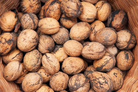 Top view of nuts in basket