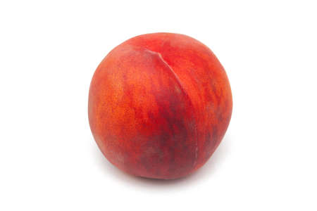 Fresh peach isolated on white backgroundの写真素材