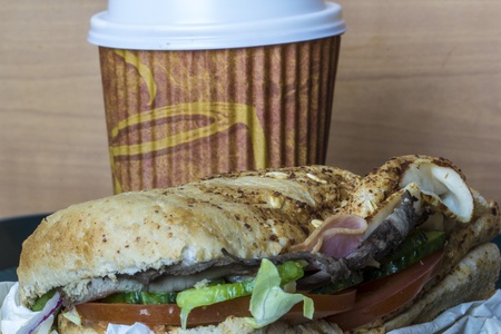 Burger coffee cubの写真素材