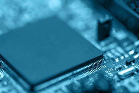 CPU electronic circuit board concept of modern and high technology with computer programming and AI (artificial intelligence )の写真素材