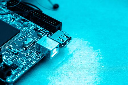 abstract background of engineering electronic circuit bord, closed up, engineering and technical...