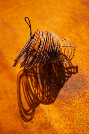 Burnt iron objects after a fireの写真素材