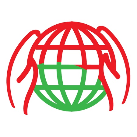 Hands Holding Earth Logo for Tsunami Relief Efforts Charity Drive 2011, Japanのイラスト素材