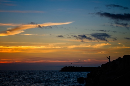 sea of evening glow の写真素材